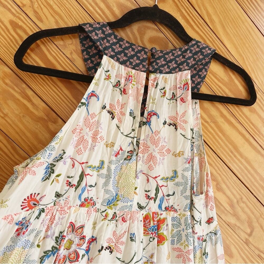 Anthropologie Floral Halter Swing Tunic Dress - Picture 3 of 5